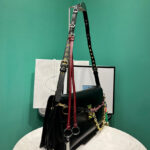 Prada Soft Sound Large Leather Shoulder Bag With Charms 1BD378 Black